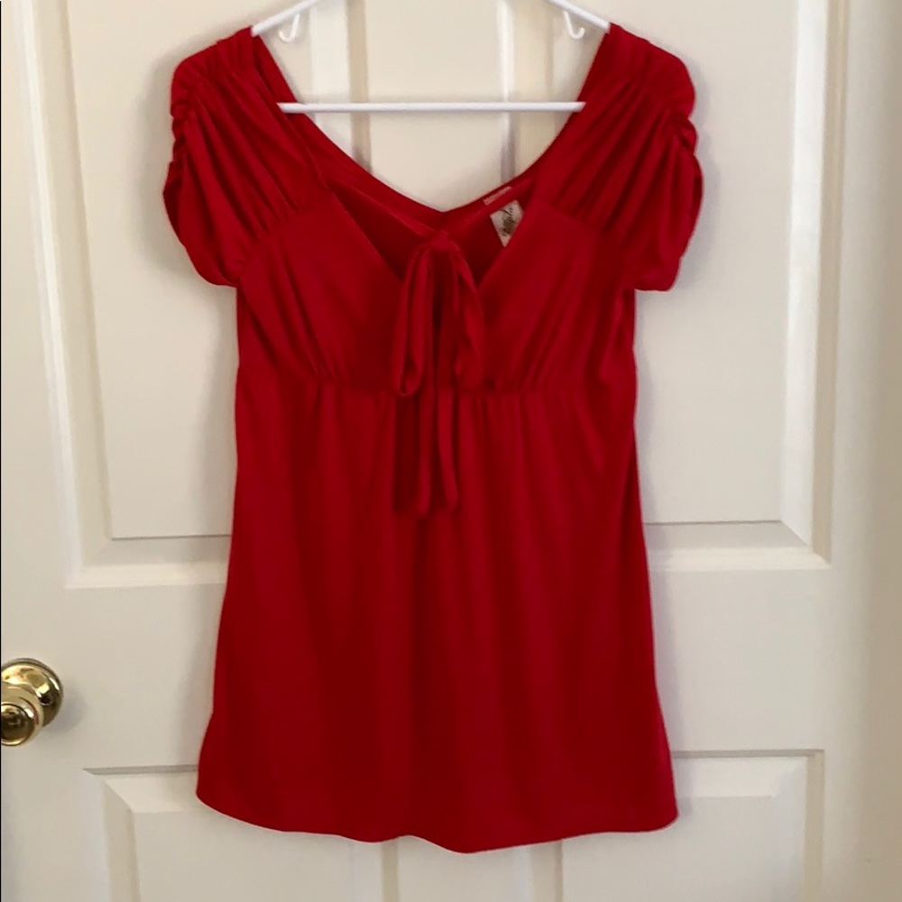 Capia Red Short Sleeved Top